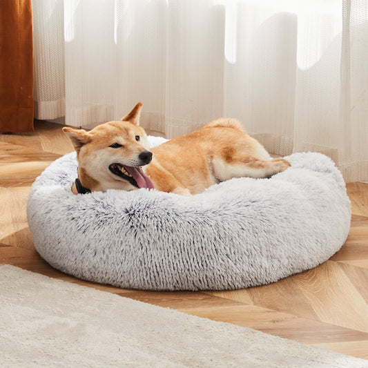 Fluffy Calming Dog & Cat Bed | Anti-Anxiety Donut Shape