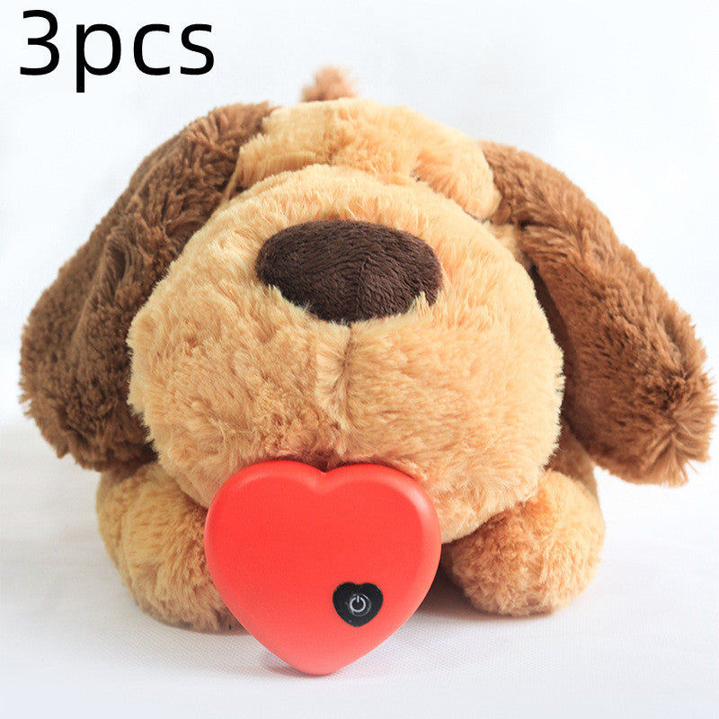 Heartbeat Plush Dog Toy – Anti-Anxiety Sleeping Buddy for Puppies