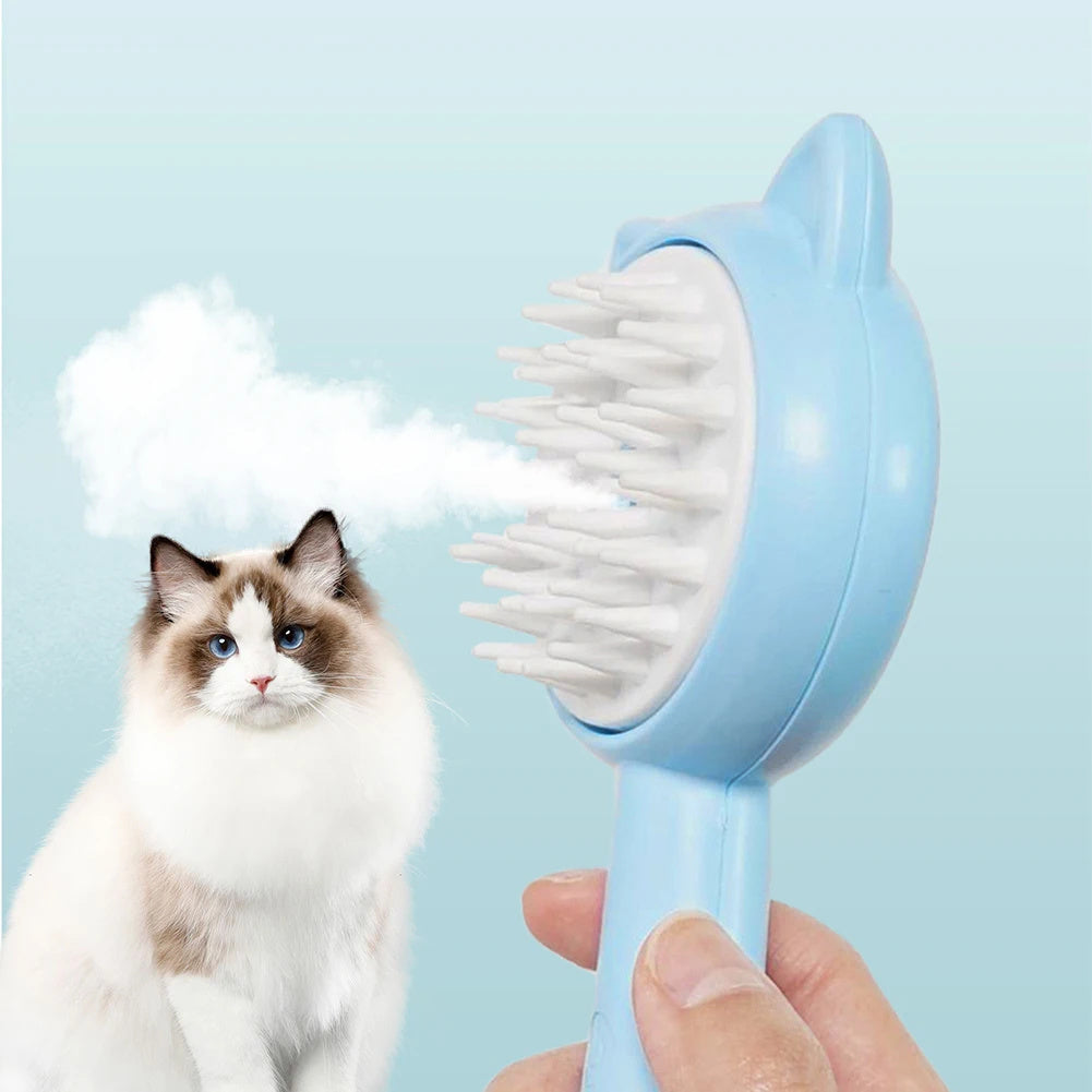 Hair Cleaning Mist Brush – Rechargeable, Self-Cleaning Cat & Dog Grooming Tool