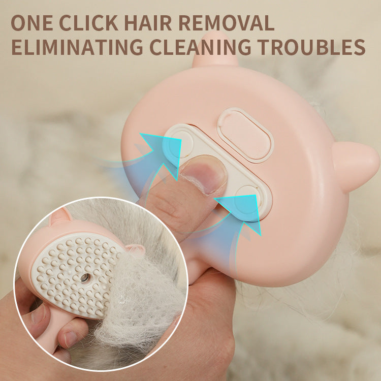 Hair Cleaning Mist Brush – Rechargeable, Self-Cleaning Cat & Dog Grooming Tool