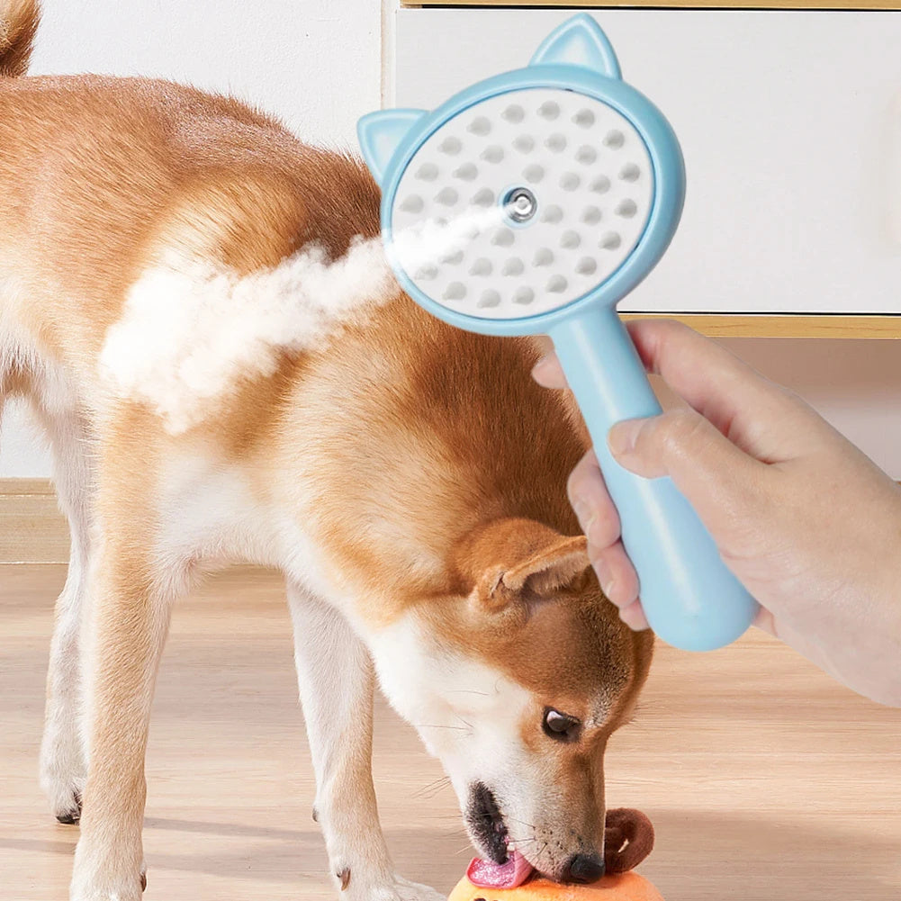 Hair Cleaning Mist Brush – Rechargeable, Self-Cleaning Cat & Dog Grooming Tool