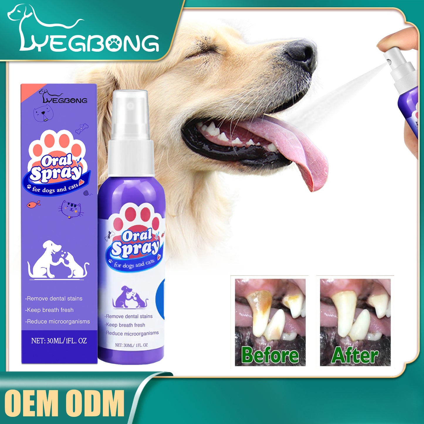 Pet Oral Spray for Cats & Dogs – Fresh Breath & Dental Stain Remover