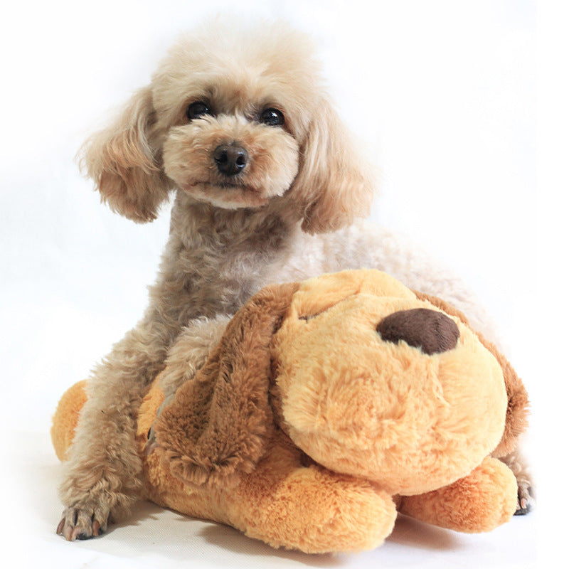 Heartbeat Plush Dog Toy – Anti-Anxiety Sleeping Buddy for Puppies