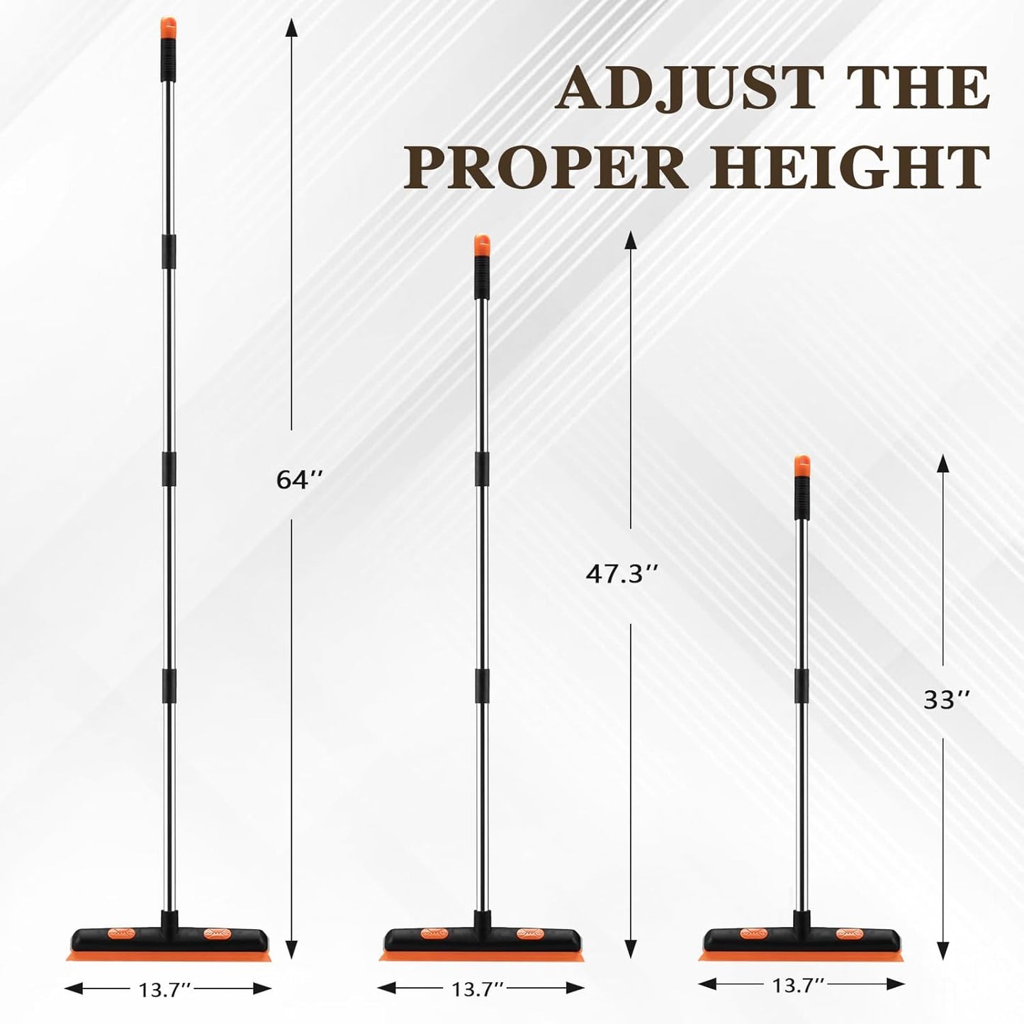 2-in-1 Pet Hair Broom – Carpet & Floor Fur Remover with Squeegee