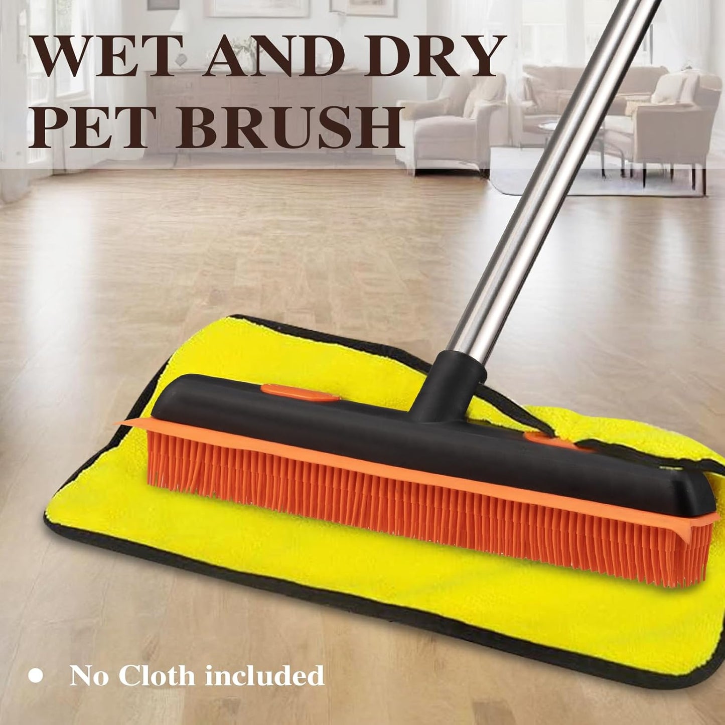 2-in-1 Pet Hair Broom – Carpet & Floor Fur Remover with Squeegee