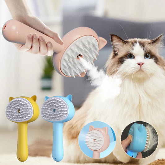Hair Cleaning Mist Brush – Rechargeable, Self-Cleaning Cat & Dog Grooming Tool